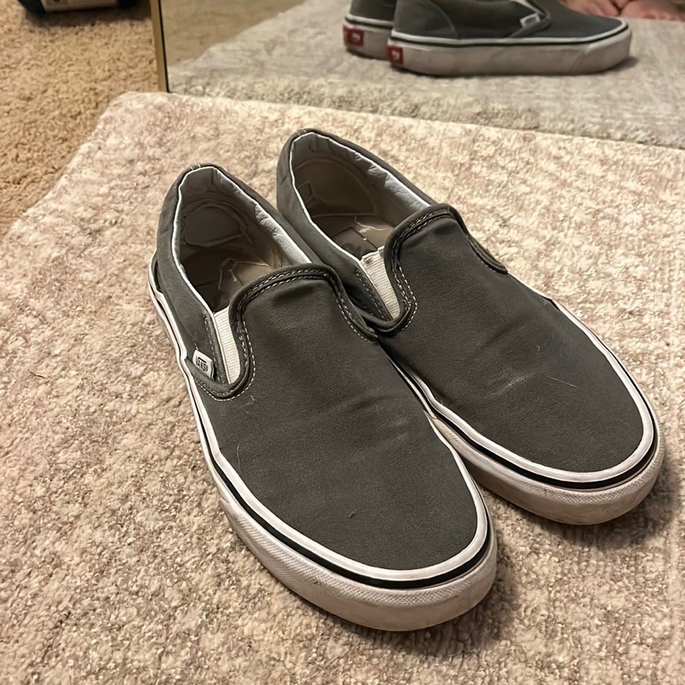 Grey slip on vans